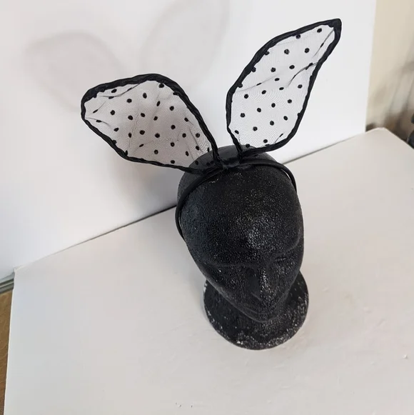 Bunny Ears Lace Headband Polka Dot Costume Easter Halloween Sexy Cosplay Playboy - Picture 3 of 5